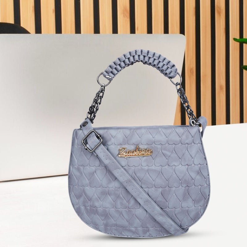 Osman Stylish Grey Heart Design Sling Bag for Girls - Image 1